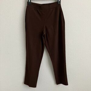 Susan Graver Milano Knit Pull-On Ankle Pants - Brown (Sz) a454593